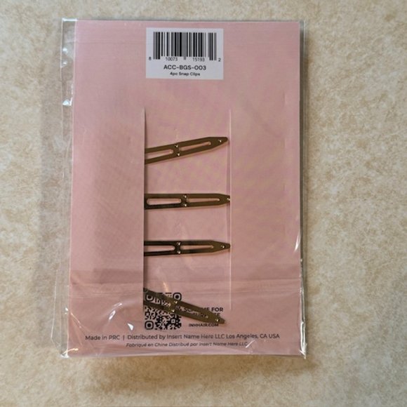 INH Insert Name Here 444 Hair Pin Pack Set of 4 Creaseless Clips - Picture 3 of 6